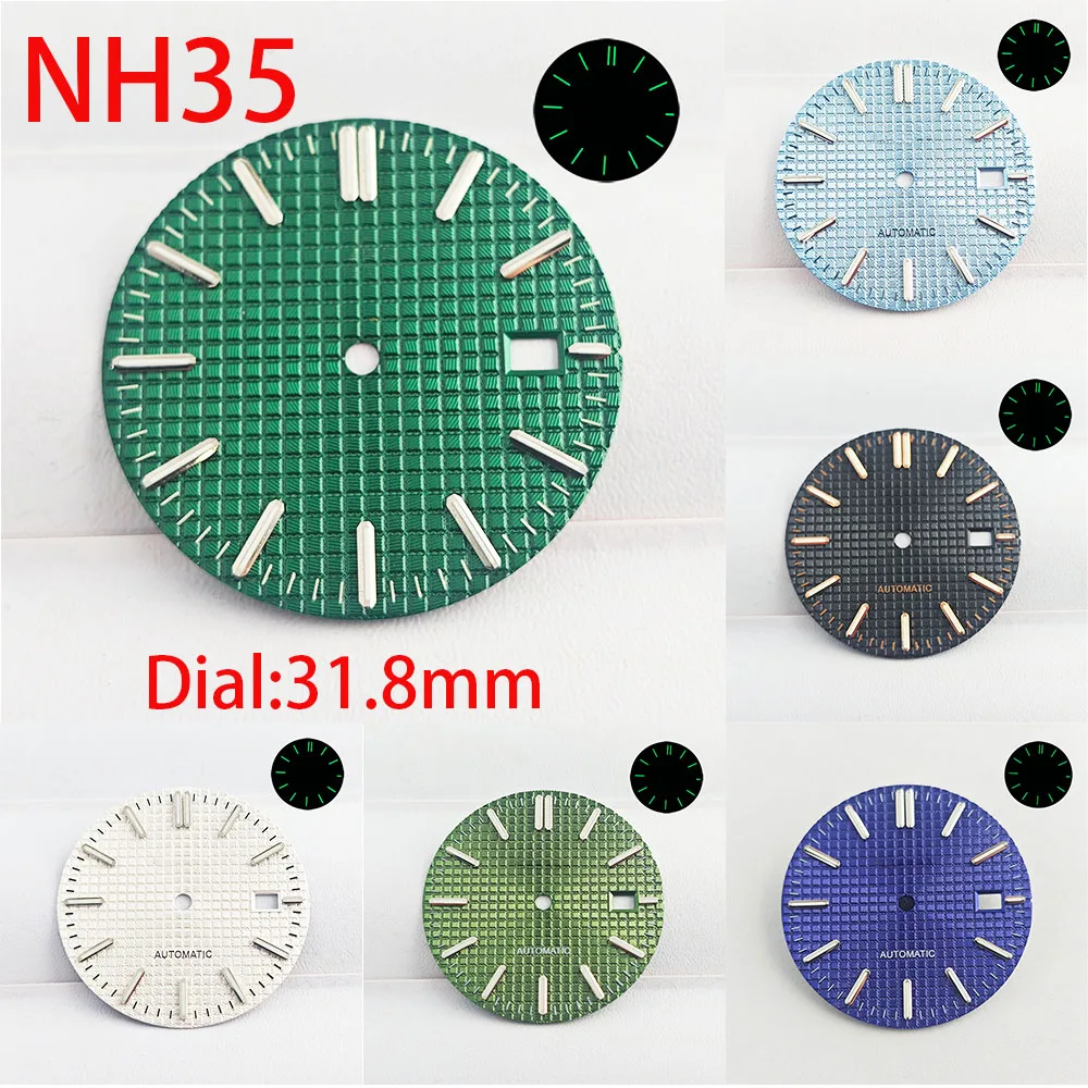 Men's watch 31.8mm dial NH35 green luminous dial multiple styles for you to choose for NH35 NH36 automatic movement watch access