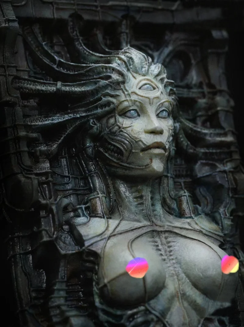 Silicone Mold Alien Queen DIY Resin Gypsum Crafts Halloween Decorative Tools Candle Soap Mold