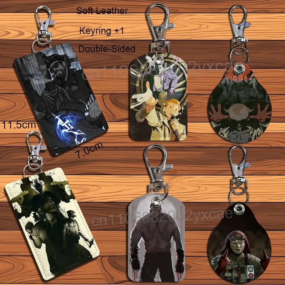 

black game Horror Outlast Trials Cartoon Singer Anime Card Keychain Fashion Pendant Bag ID Door Card Case Bus Card Cute Adult