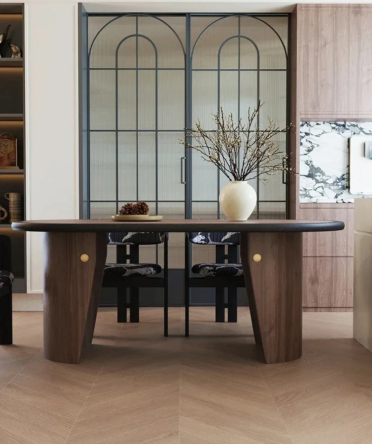 

BJ Muebles Para Hogar Medieval Style Dining Table Solid Wood French Medieval Long Dining Table Household Retro Cream Style Table