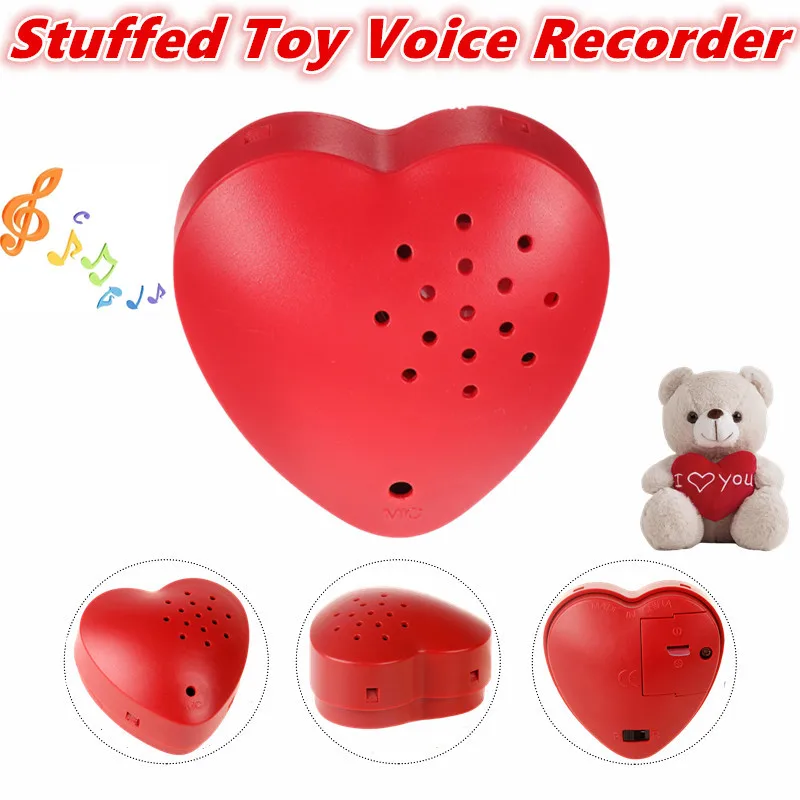 New Heart Voice Recorder Voice Box For Speaking Mini Recorder Programmable Sound Button30 Seconds Recording For Stuffed Toy Gift