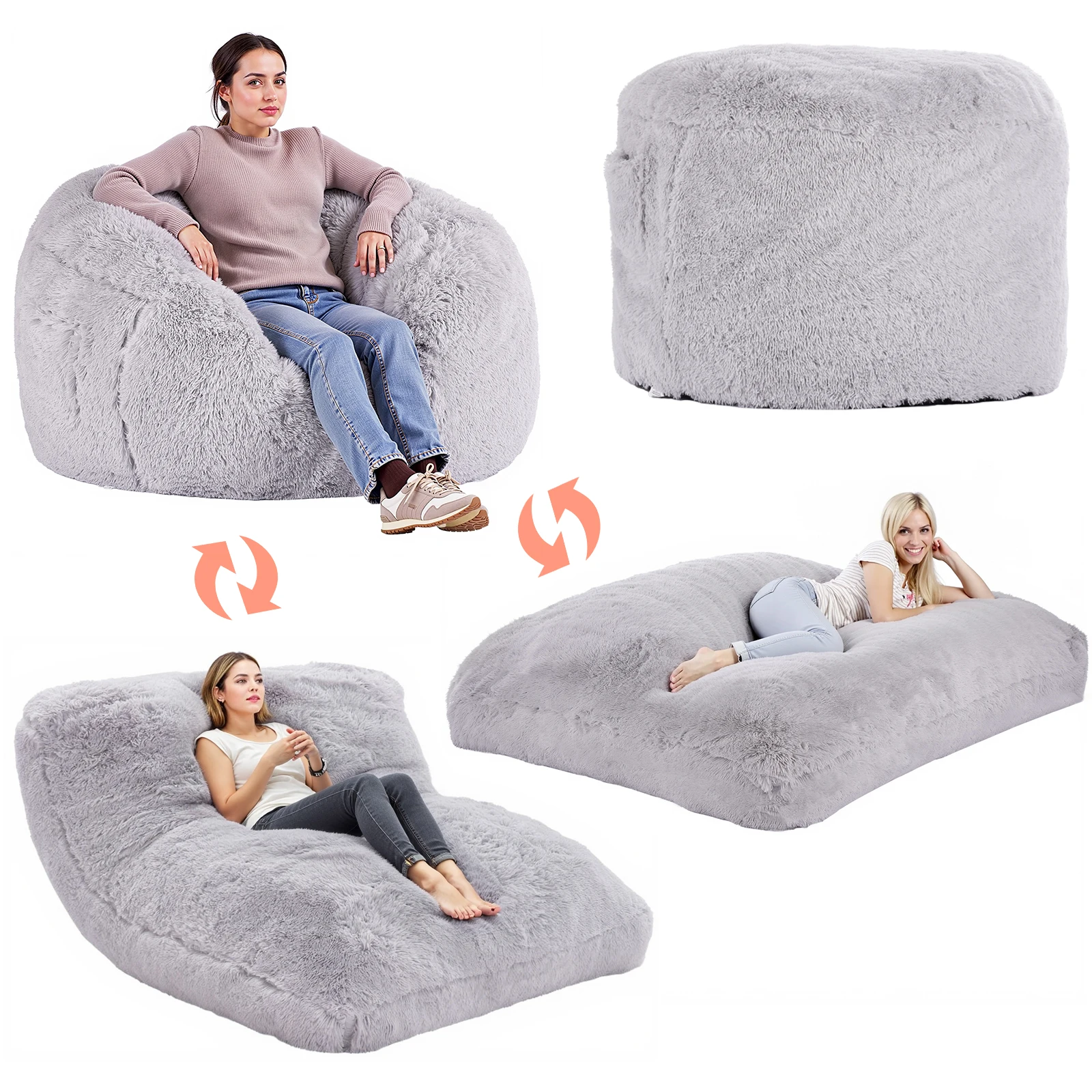 

SucceBuy Кресло-мешок-кровать Кресло-трансформер от BeanBag для гостиной или матраса Кресло-мешок Gaint Кресло-кровать для взрослых Гостиная
