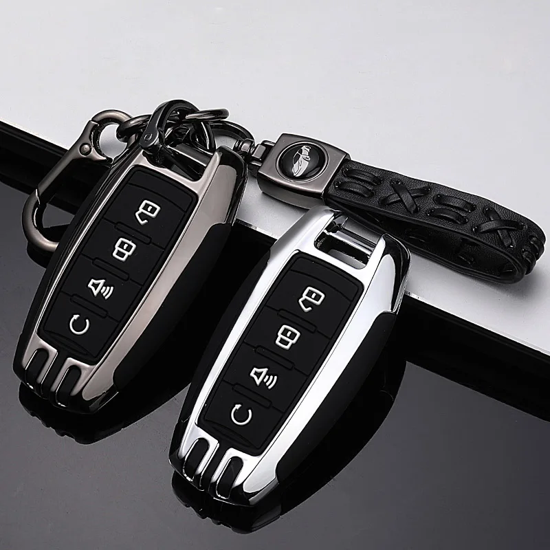 

4 Buttons Zinc Alloy +Silicone Car Key Case Full Cover For Great Wall Haval Hover H6 H7 H8 H9 F5 F7 H2S C50 Hoist Remote Holder