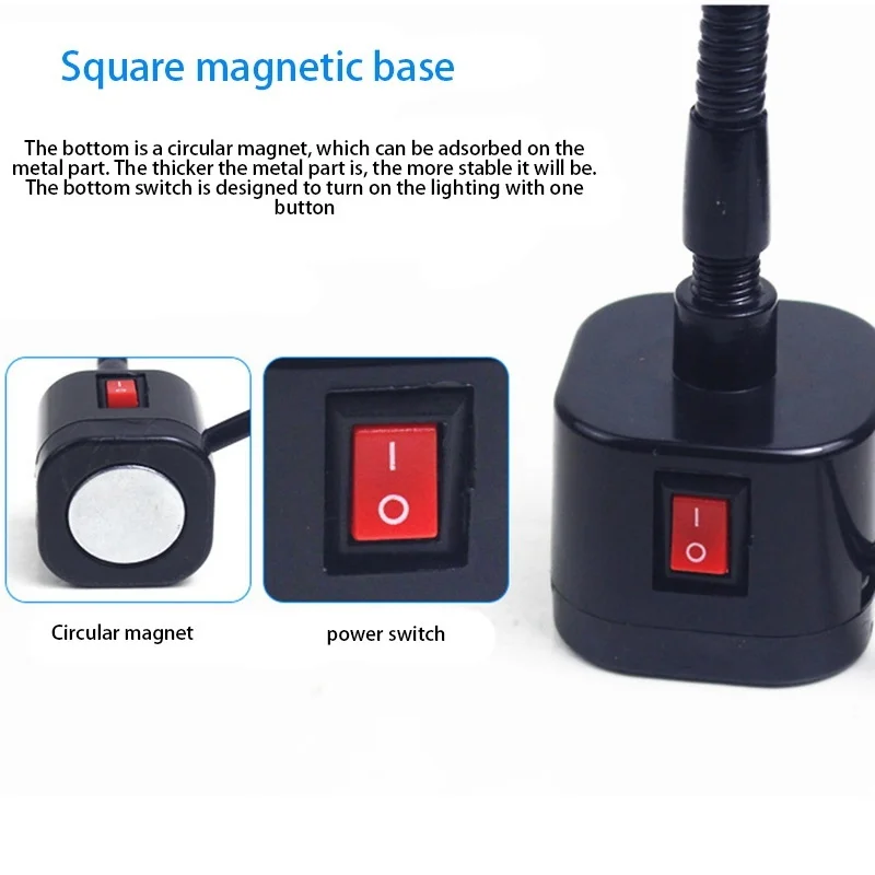 

ABZL светодиодный рабочий фонарь с магнитным основанием, гибкая лампа на гибкой стойке, 220 В, 5 Вт, для токарного станка, фрезерного сверлильного станка, промышленного освещения, вилки европейского стандарта