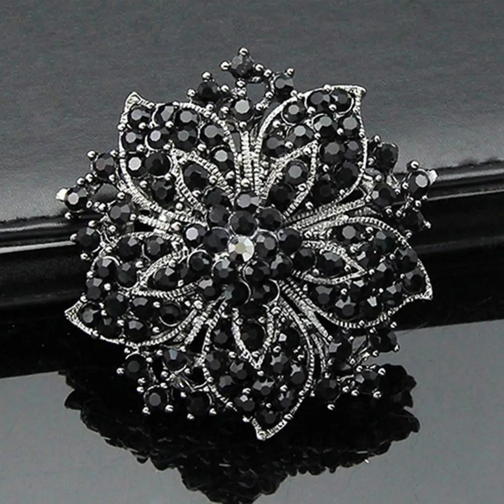 Rhinestone Vintage Flower Brooches For Women Wedding Brooch Dress Party Coat Elegant Crystal Flower Pins Brooches Blossom Brooch