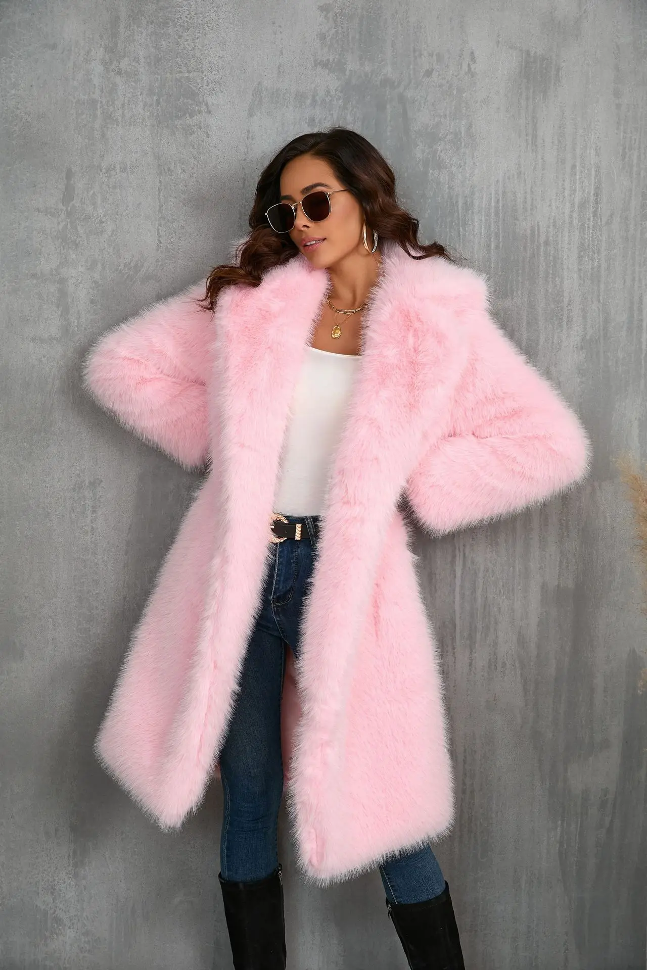Fur & Faux Fur Coat Lapel Imitation Of Fox Fur Coat 2025 New Winter Women Fur Coat Fashion Temperament Warm Women Fur Coat H217