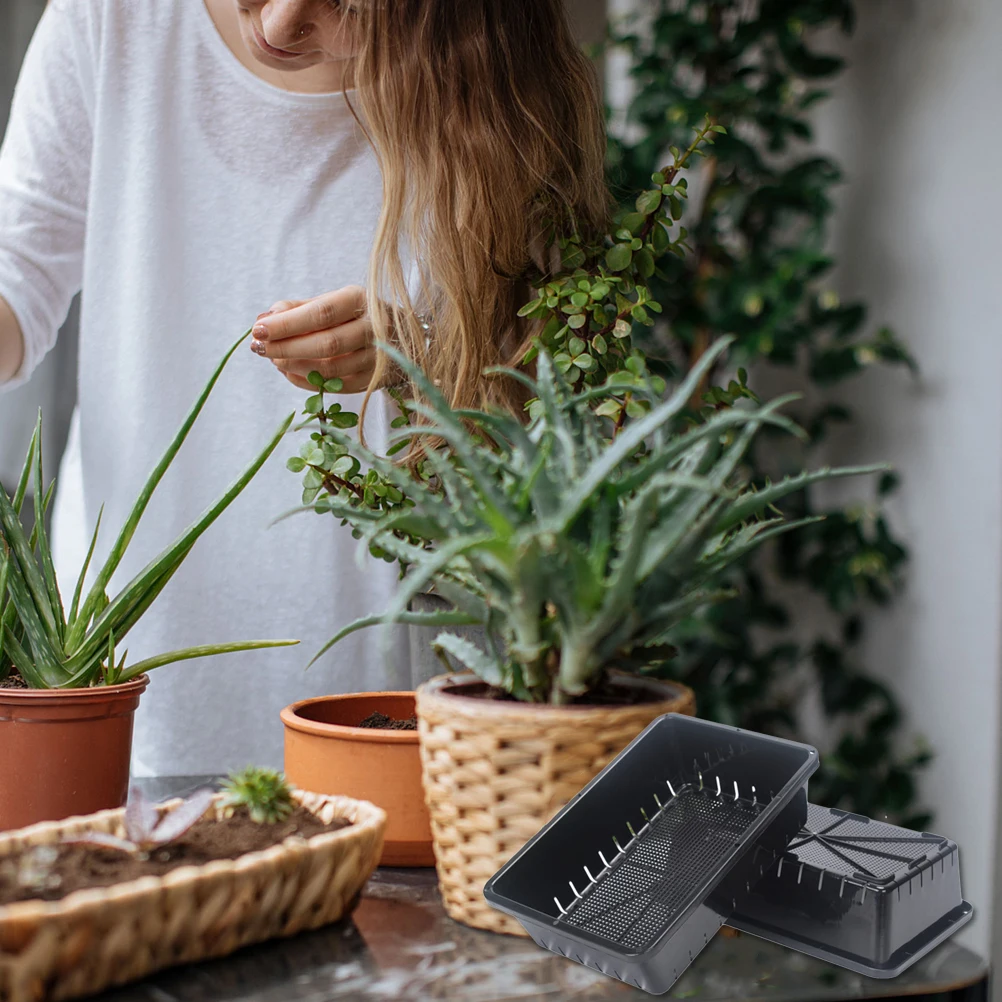 

Plastic Planting Germination Containers Tray Plants Nursery Start Plates Durable Reusable Transparent Cover Gardening