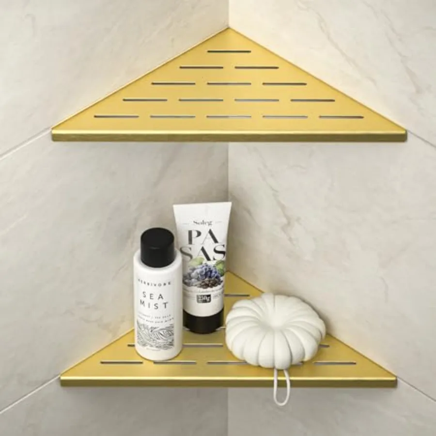 Sower Self, Acero Inoxidable 304, para Juntas de Azulejos en Paredes, Color Oro, 10 Pulgadas, Paquete de 2