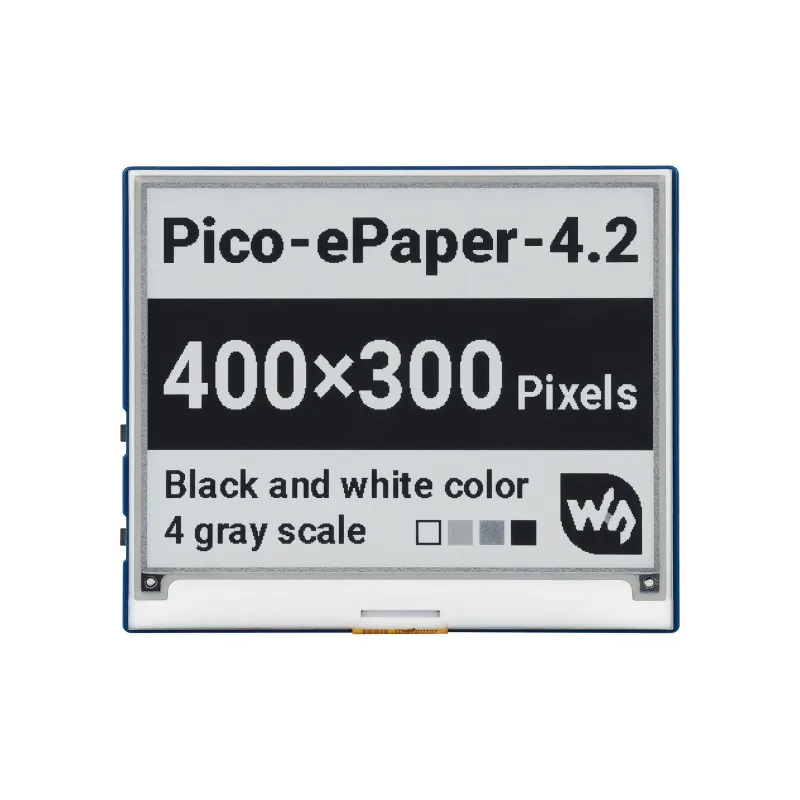 

4.2inch E-Paper E-Ink Display Module for Raspberry Pi Pico, 400×300, Black / White, 4 Grayscale, SPI