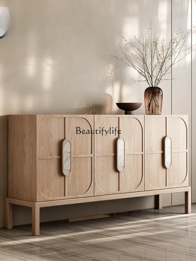 

Z.Nordic solid wood log style dining side modern simple entrance decorative locker