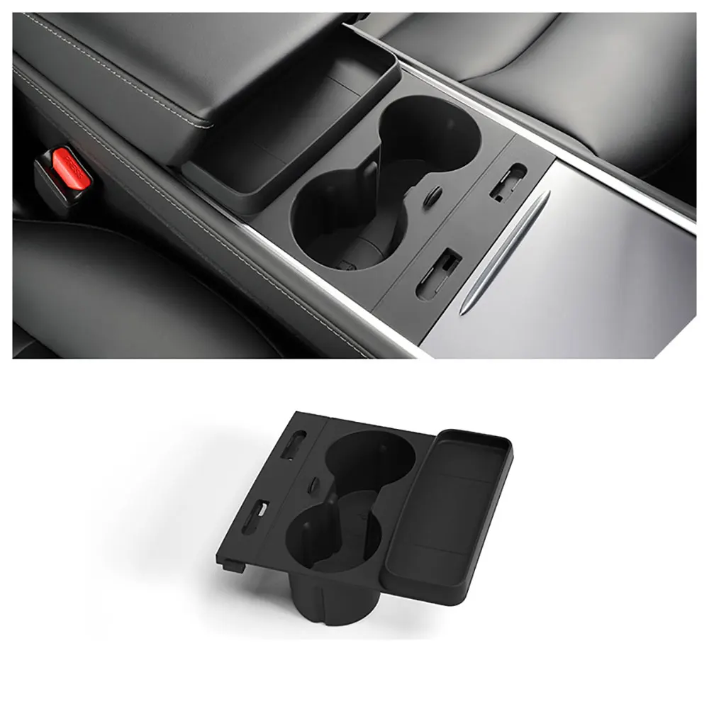 

Cup Holder Insert Center Console Water Cup Limit Clamp for Tesla Model 3（2021-2023） Model Y（2020-2024） Under Armrest Box Storage