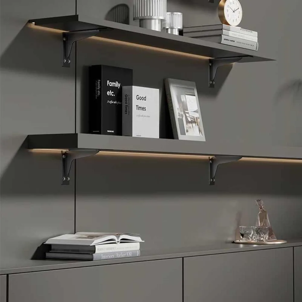 1Pcs Black/White/Silver Stainless Steel Triangle Shelf Brackets, L-Shaped Wall Mount Corner Code Load-Bearing Support Brackets