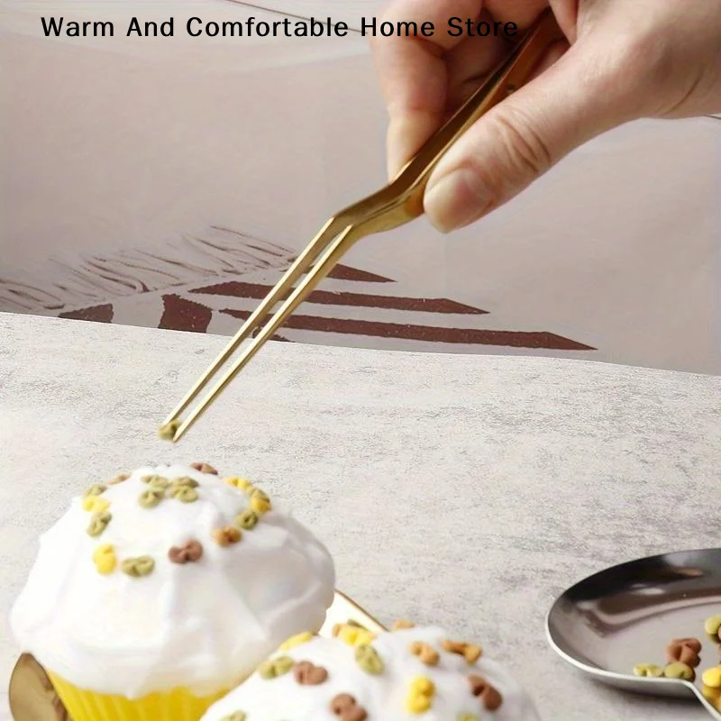 【W】Titanium Molecular Cooking Special Elbow Tweezers, Cold Dish Shaping Tweezers, Kitchen And Restaurant Pastry Decoration Tools