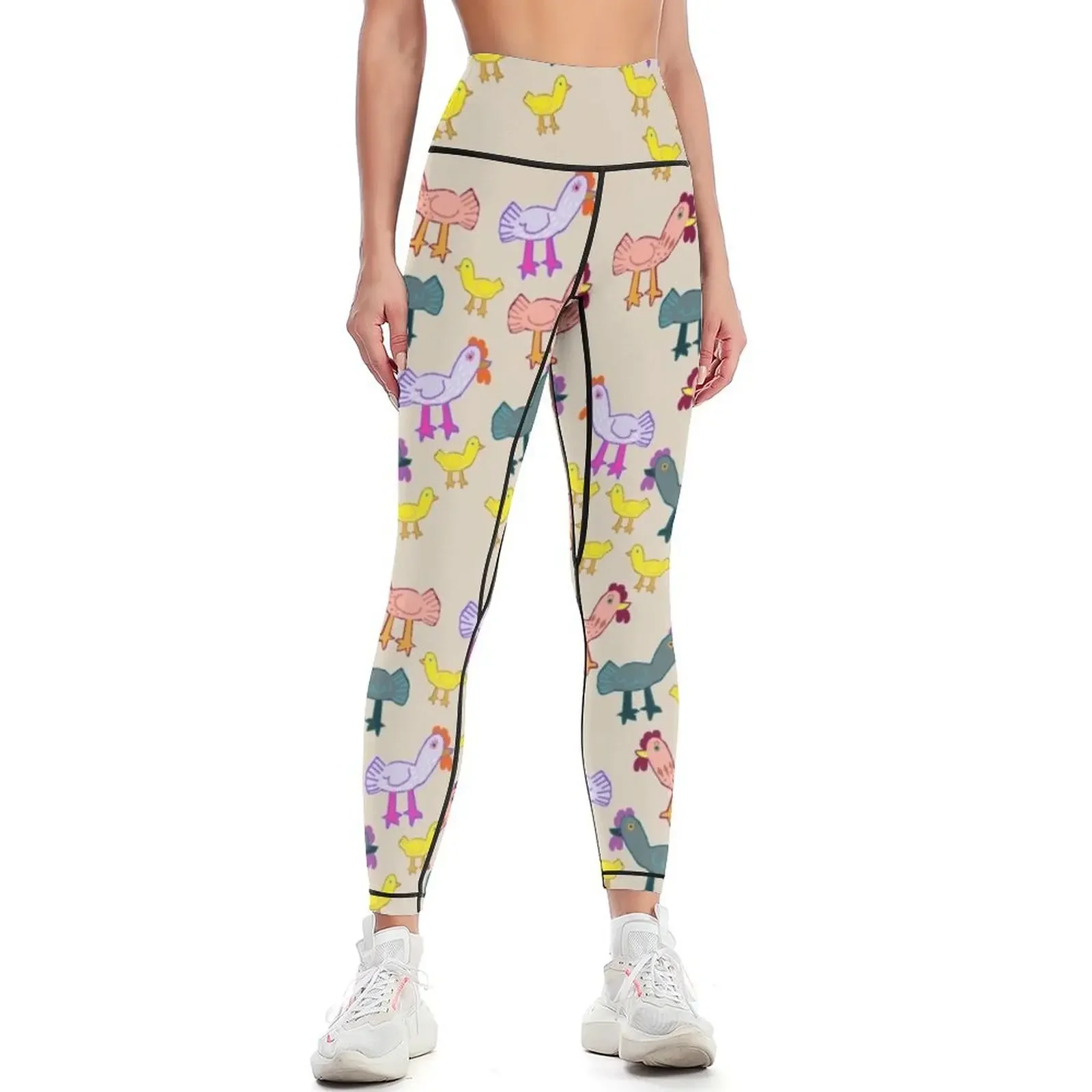 

Busy Chickens Leggings trousers joggers for sport pants Golf wear Womens Leggings