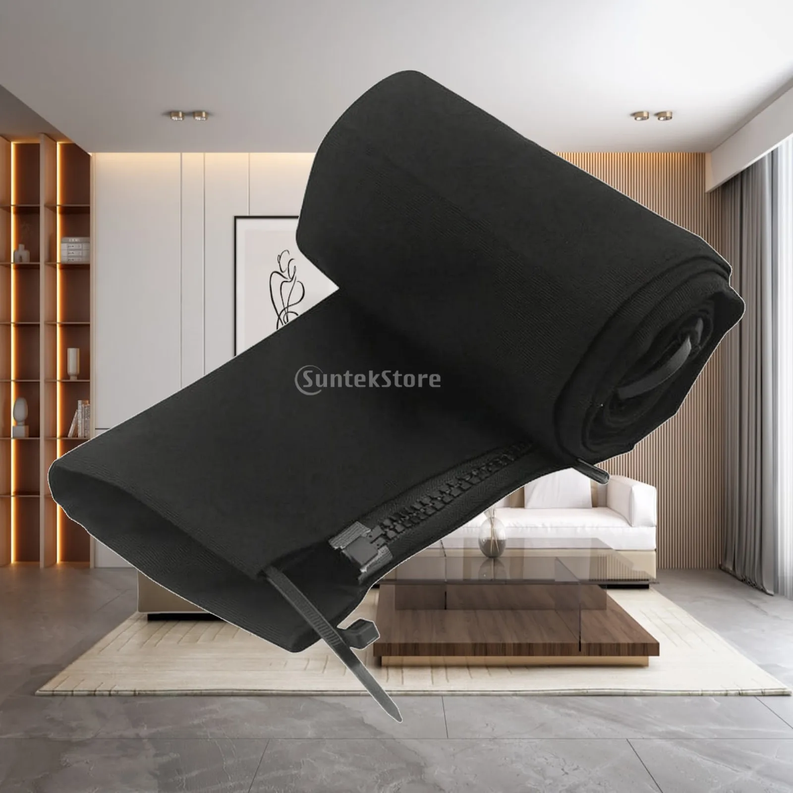 Oxford Cloth Cable Sleeve for Marine Boat Wire Organizer with Zipper and Clips Waterproof Cord Housing for Trolling Motor Cables