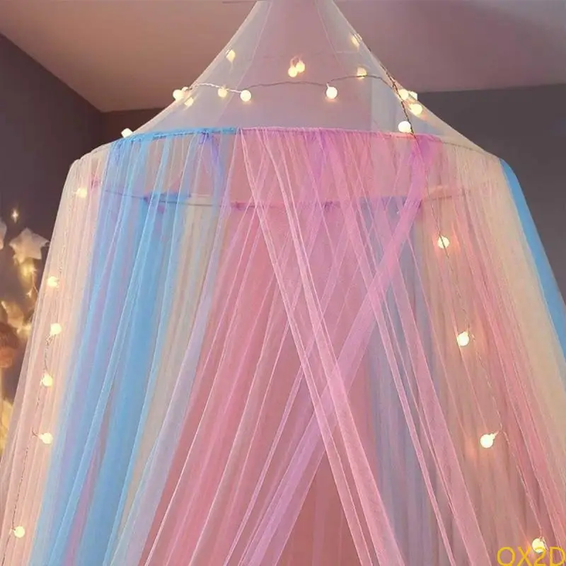 Toldo redondo para cuna de bebé, decoración para habitación de niñas, cómoda protector contra moscas para cama