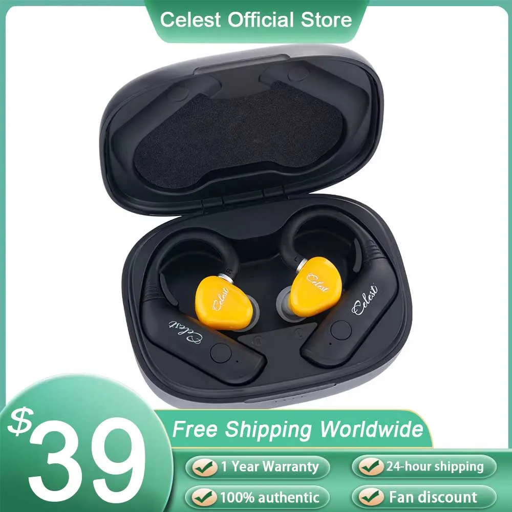 

Celest T1 Rue Ear Hook Earphone Wireless Bluetooth Headphones Waterproof Headset Cable TWS Headset For Hifi Music Calling IEMs