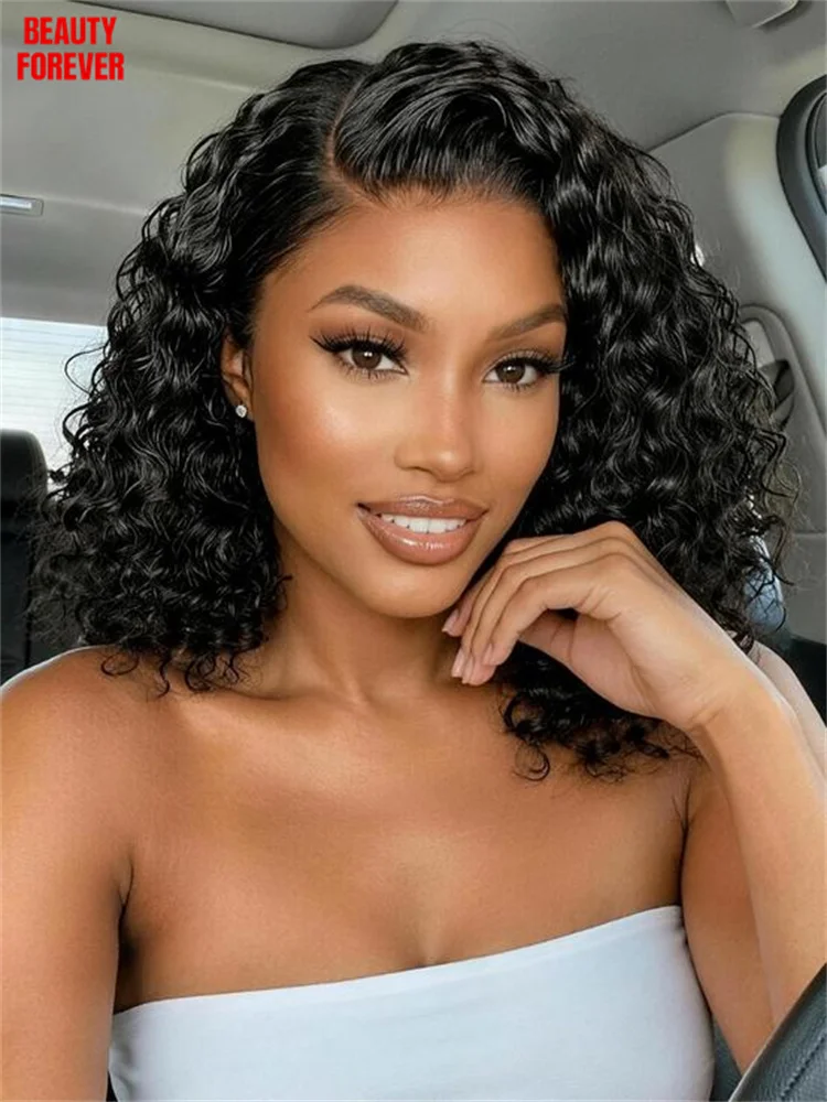 

Beautyforever Density 220% Water Wave Bob Human Hair Wig 6x4 Pre Cut Lace Pre Bleached Knots Glueless Wig Ready to Wear