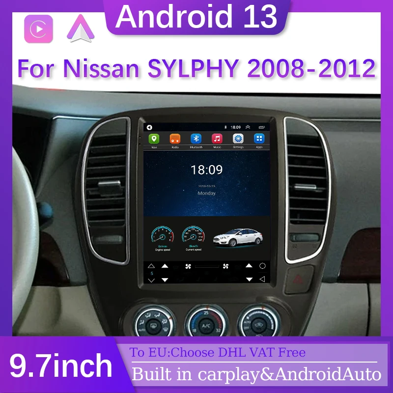 

Tesla style Carplay Android Auto For Nissan Sylphy Navigation Car radio 1 din Car Multimedia Video car intelligent systems GPS