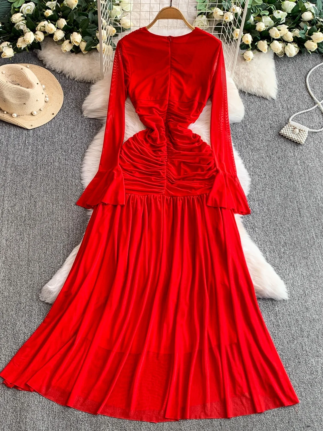 تنورة نسائية مثيرة من V-Ne Bell Sve طويلة Dr للخريف من الشاش الشبكي على شكل حرف a بخصر عالٍ بقصة ضيقة على شكل حرف A دكتور صديقة للبشرة...