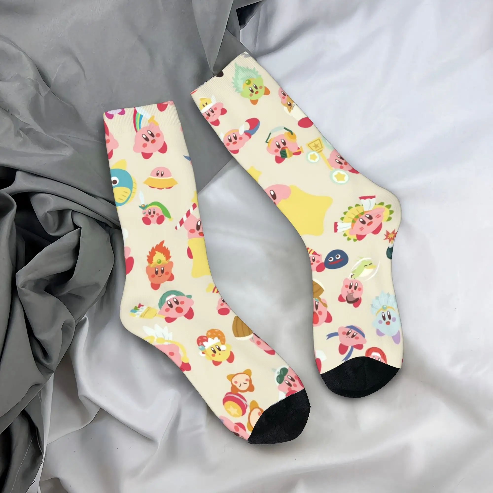 

Custom Kirbys Cartoon Game Men's Crew Socks Unisex Cool Spring Summer Autumn Winter Dress Socks