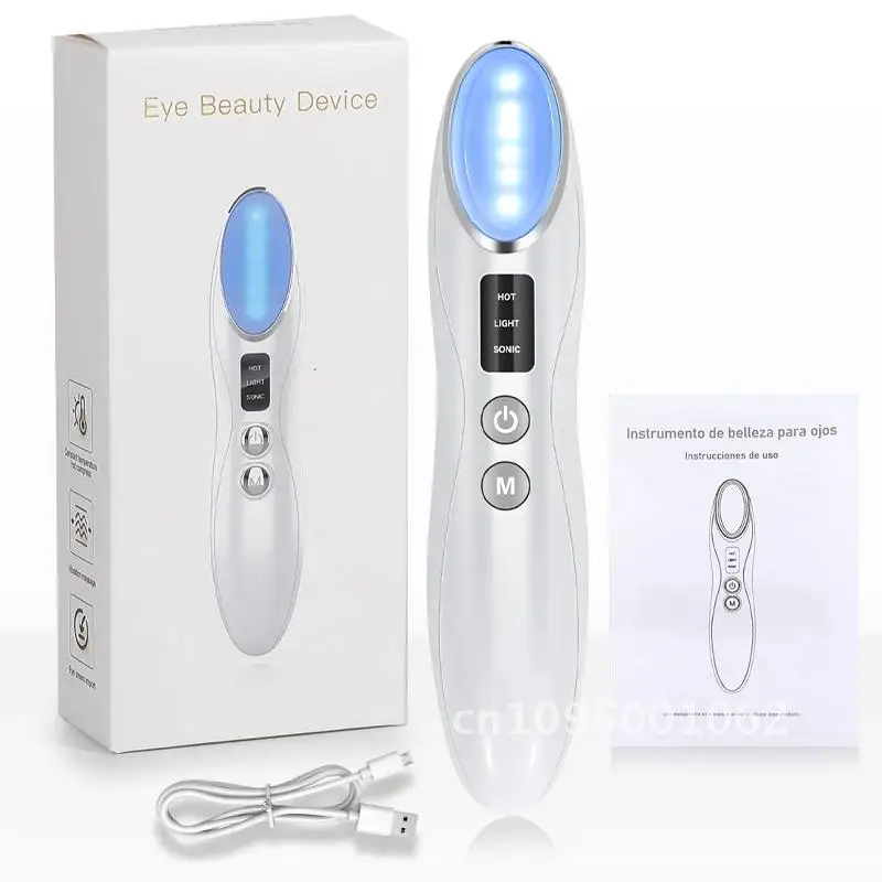 Electric Eye Massager Pen LED Photon Therapy Vibration Heated Skin Anti-aging Care Dark Wrinkle Device Circle Removal Puffiness