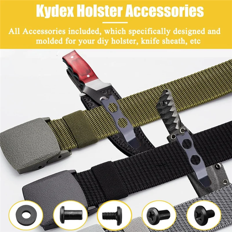 ABRB-Fodero per coltello con clip da cintura, clip in pelle metallica, sostituzione clip per coltello, clip da cintura universale, accessori per la creazione di pelle