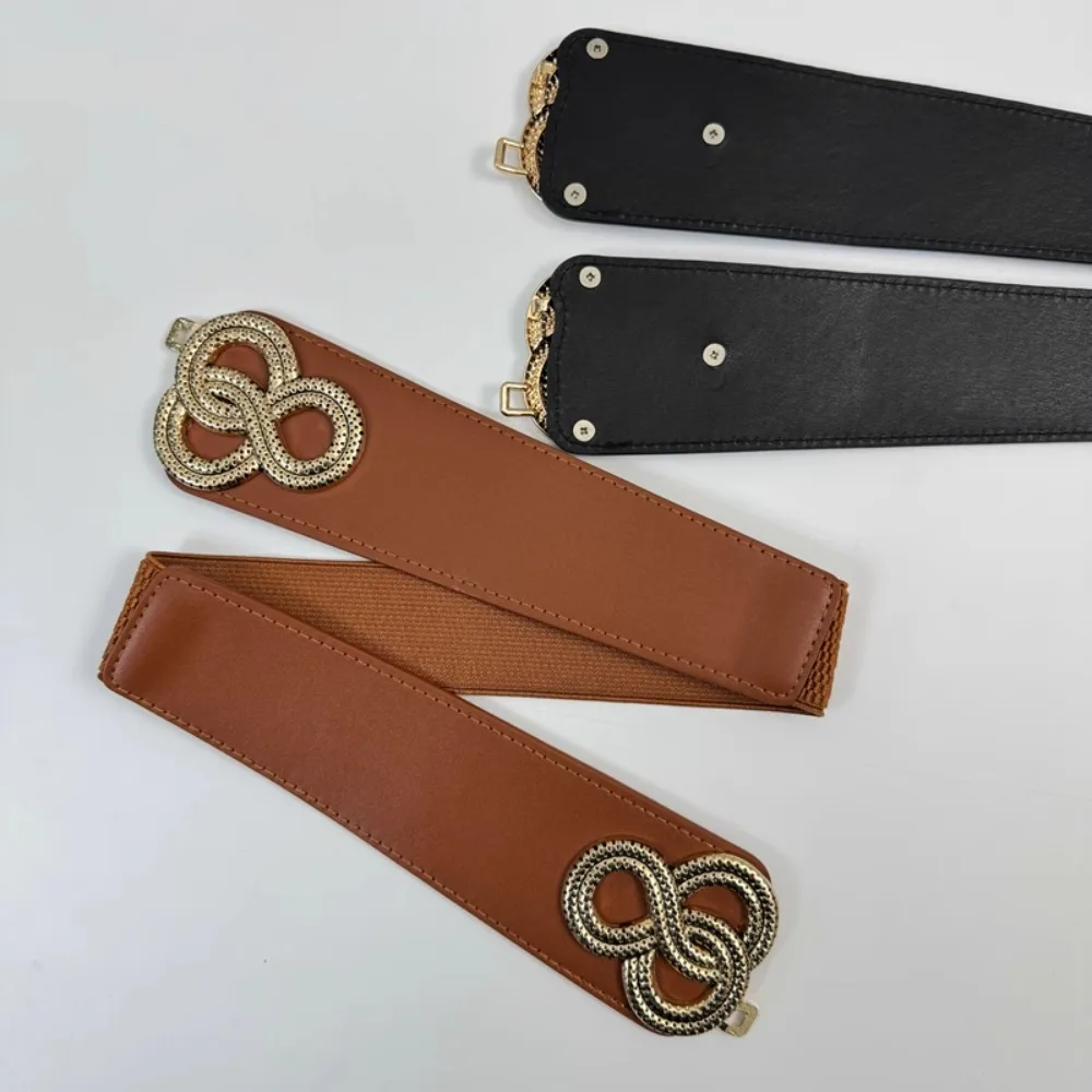 여성을 위한 새로운 고급 복고풍 벨트 넓은 탄성 허리띠