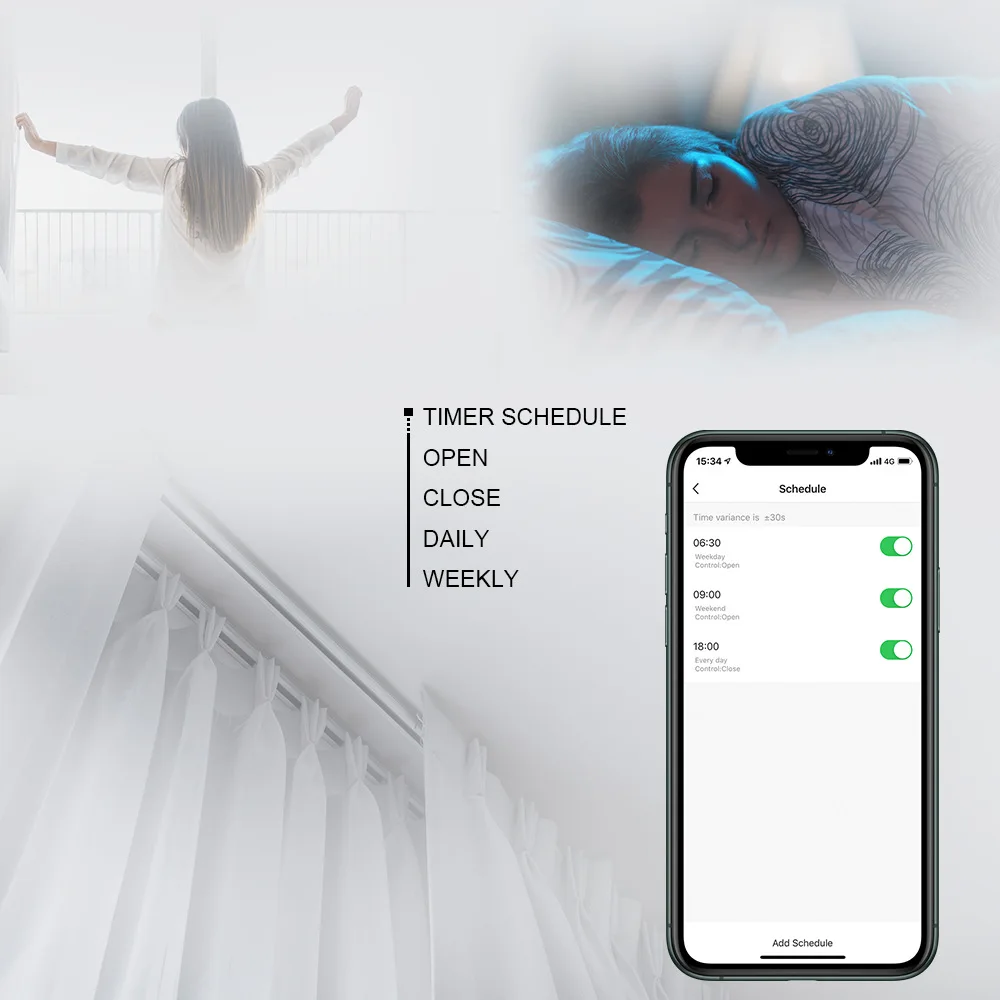 Tuya Smart Home Gordijn Metgezel Spoorloze Installatie Tijdschakelaar Afstandsbediening Bluetooth Intelligente Elektrische Gordijn Robot