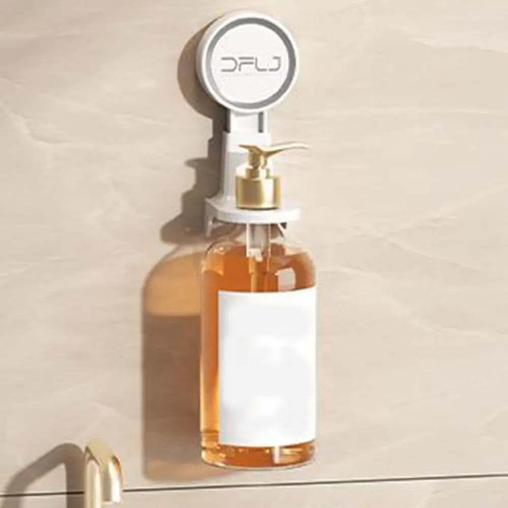 Plastic Suction Cup Shampoo Bottle Holder Wall Mounted Space Saving Shower Gel Hanger Punch-Free Hand Soap Storage Hook Kitchen