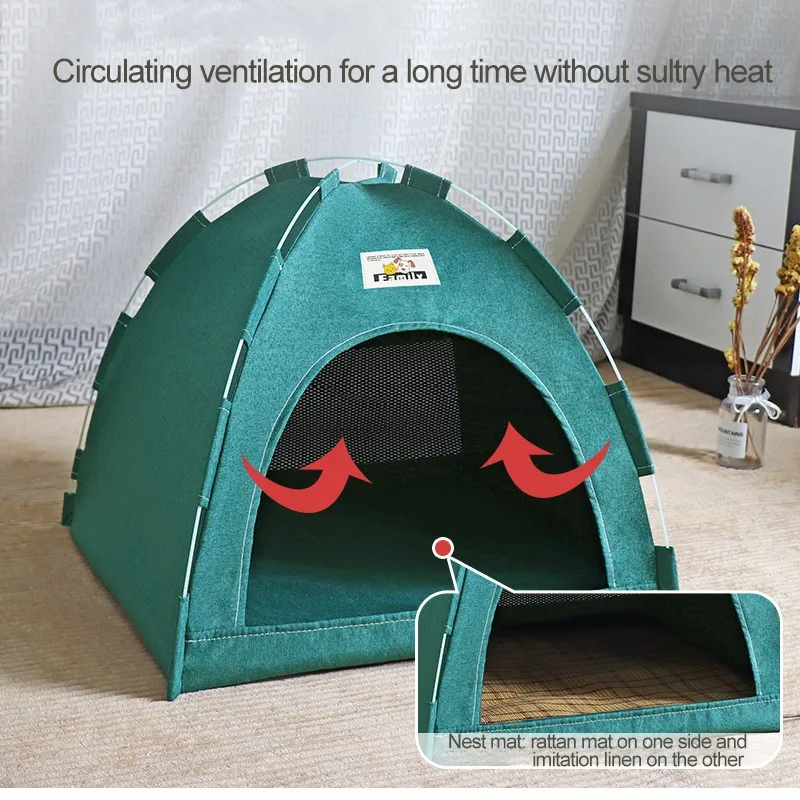 Pet Tent Bed Cats House Supplies Products Accessories Warm Cushions Furniture Sofa Basket Beds Winter Clamshell Kitten Tents Cat