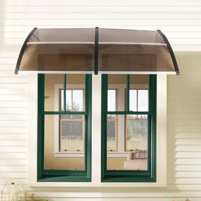 

HT-200 x 100 Household Application Door & Window Rain Cover Eaves Brown Board & Black Holder