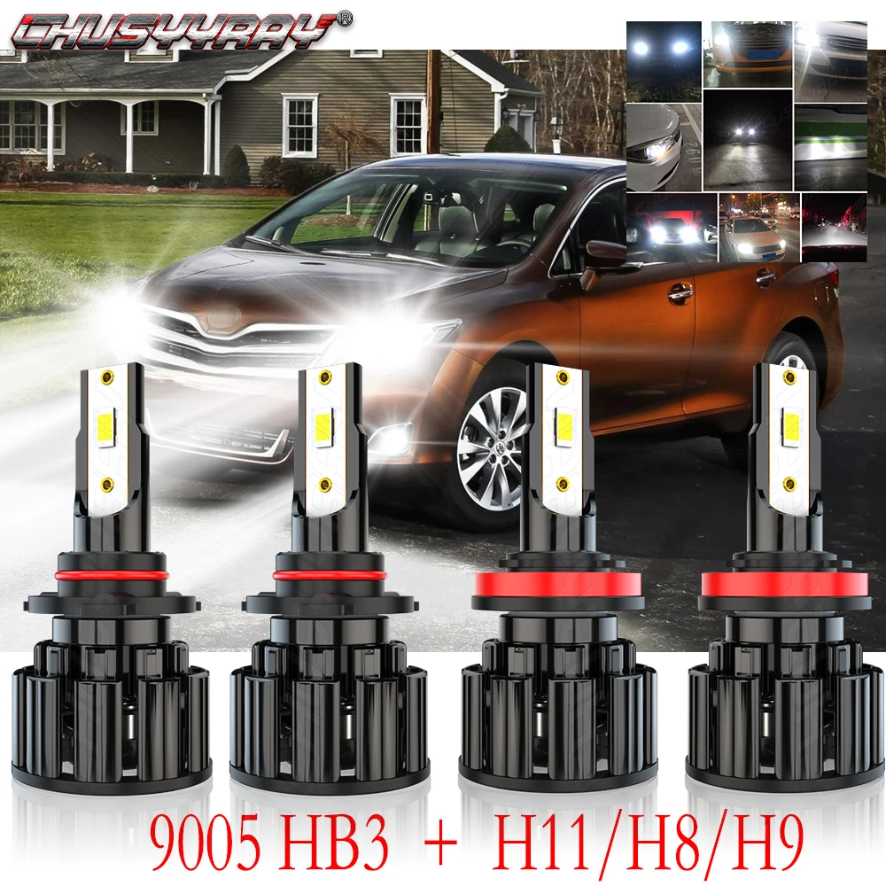 

CHUSYYRAY LED Headlight Hi/Lo Combo Beam 9005 H11 Light Bulbs Car Conversion Lamps Kit Compatible For Toyota Venza 2009-2015