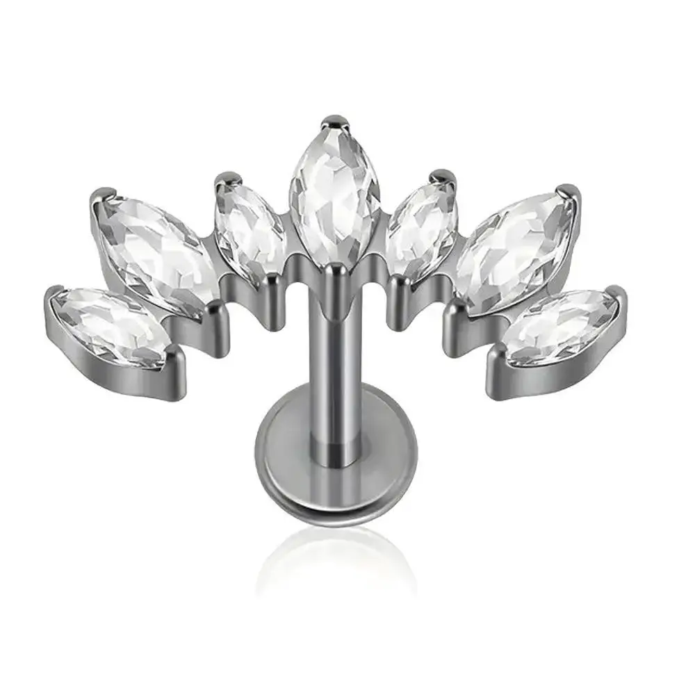 ATMS F136 G23 التيتانيوم ليف محارة اللولب ثقب المجوهرات داخليا الخيوط شقة عودة مسمار الغضروف أقراط 5A صندوق الزركون #3