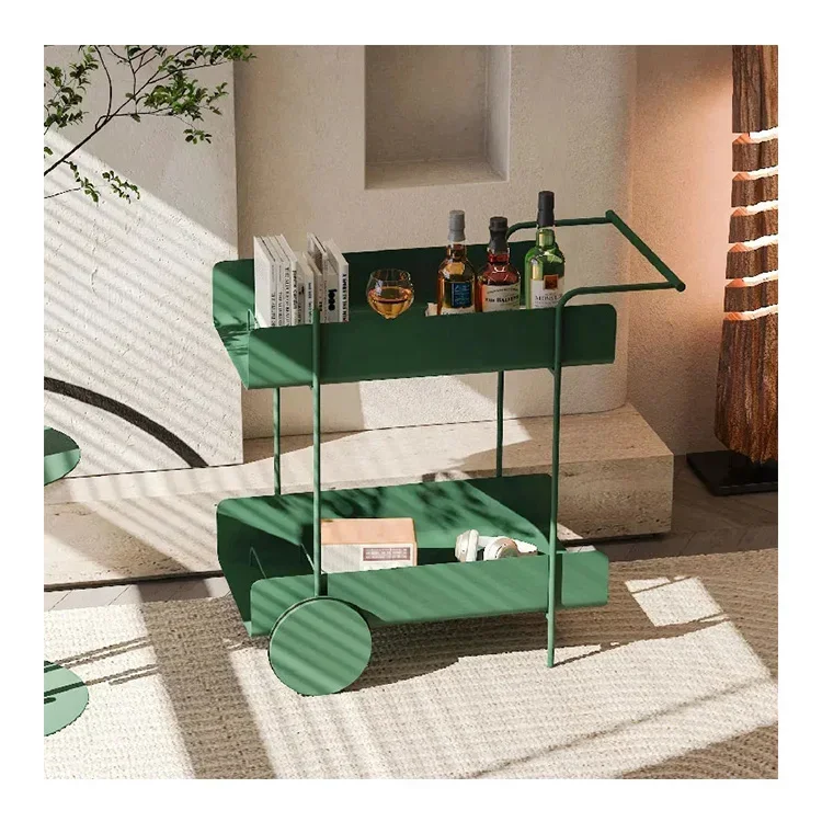 Hot sales Modern Minimalist Vintage Coffee Side Stool Table Trolley With Wheels Side Table Living Room Furniture Removable