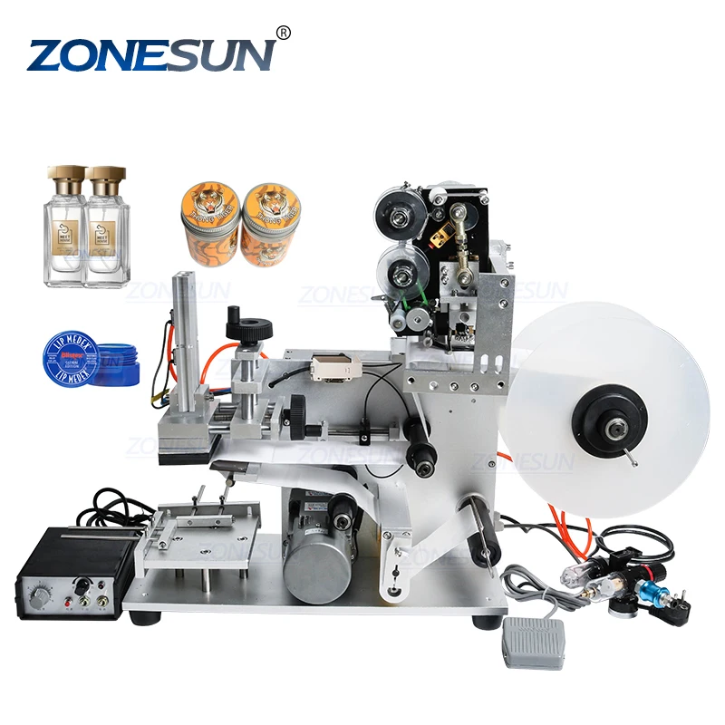 

ZONESUN TB-60D Semi Automatic Plane Labeling Machine For Plastic Square Glass PET Metal Bottles