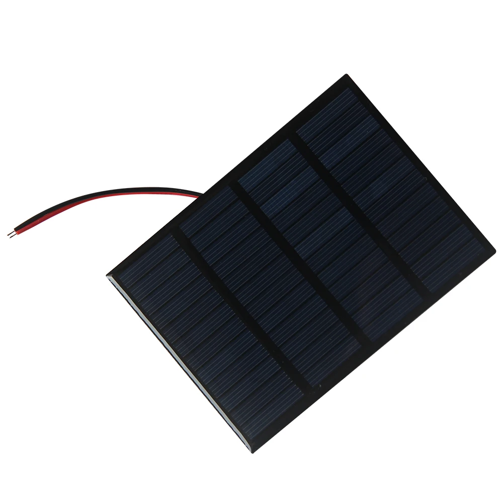 Polycrystalline 1.5W 12V Solar Panel Cell With Cable/Wire DIY Solar Charger For 9-12V Battery 115X85MM Epoxy