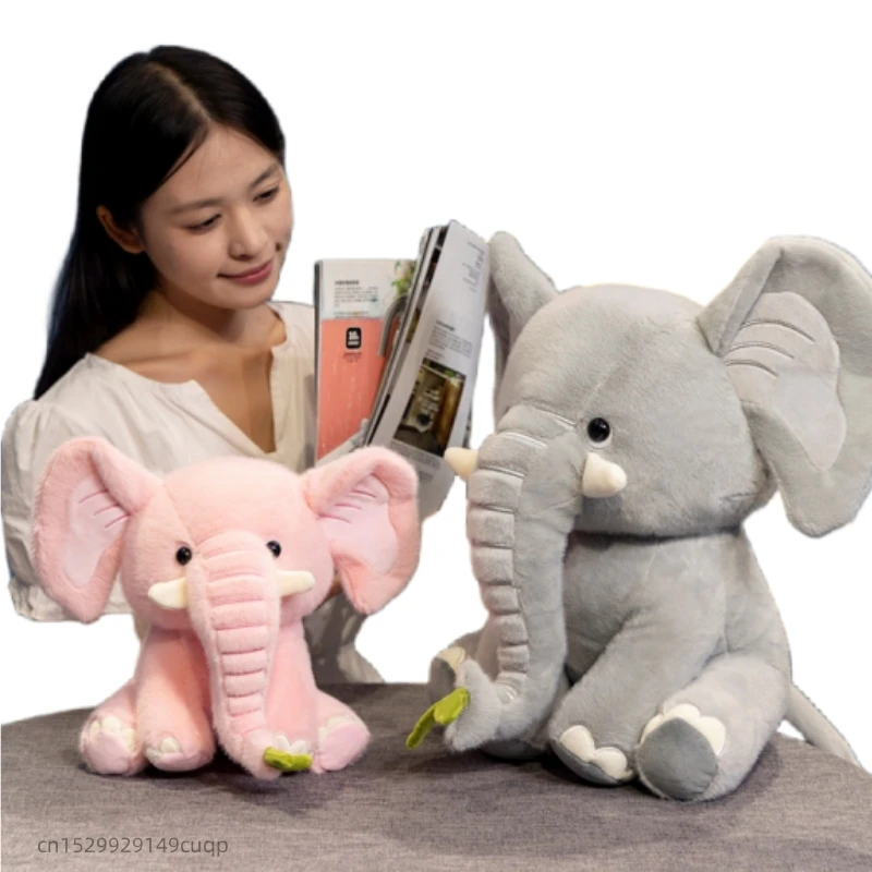

Nice 1pc 25/40cm Cartoon Cute Elephant Plush Doll Long Nose Pink Grey Sitting Animal Stuffed Toy Home Decor Gift For Boys Girls