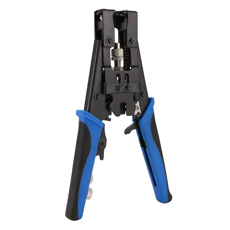

ABKJ-1Pc Durable Coax Compression Crimper Tool BNC/RCA/F Crimp Connector RG59/58/6 Cable Wire Cutter Adjustable Crimping Plier