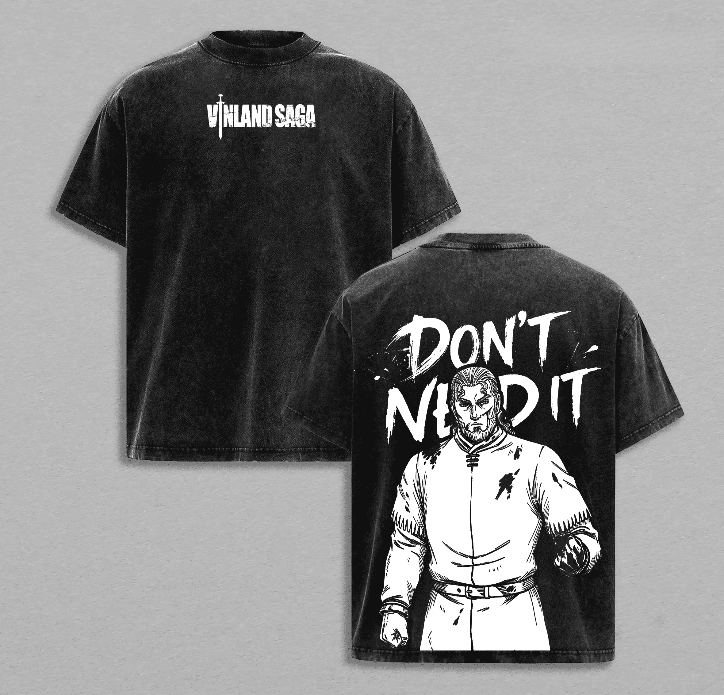 Camiseta de Anime VINLAND SAGA Thors para hombre, ropa gótica Vintage Y2k, camiseta extragrande lavada, camisetas transpirables de algodón de manga corta