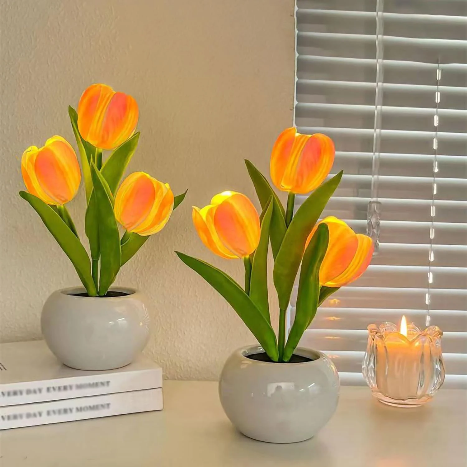 LED Tulip Lamp Night Simulation Flower Atmosphere Desk Light Room Table Decoration Lamp Gift for Girl friend