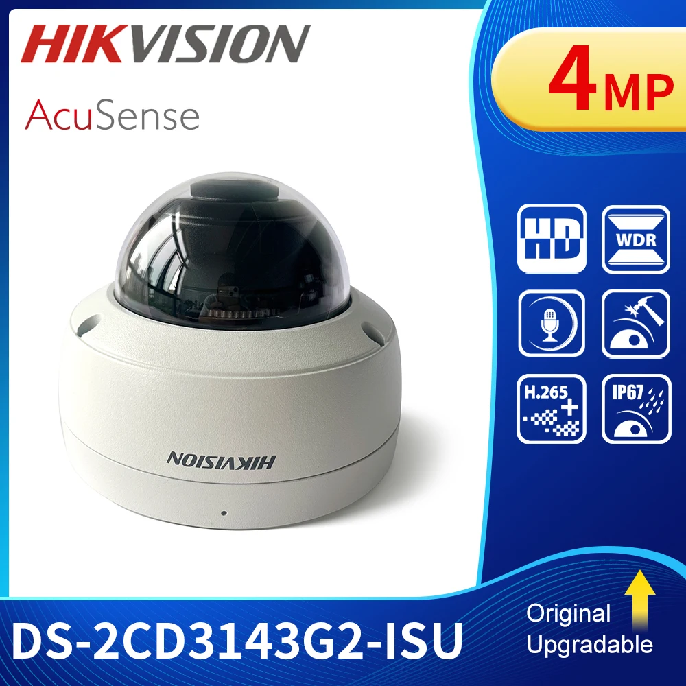 ​Hikvision DS-2CD3143G2-ISU 4mp Acusense Dome Network CCTV Camera POE Built-in Mic IR AI IP Camera Replace DS-2CD2143G2-I