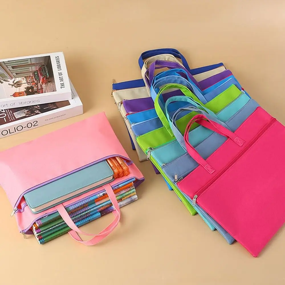 Bolsa de archivo A4, tela Oxford portátil con cremallera, impermeable, 8k, dibujo de bocetos, bolsa de almacenamiento de arte, bolsa de lona, productos de archivo para escuela y oficina