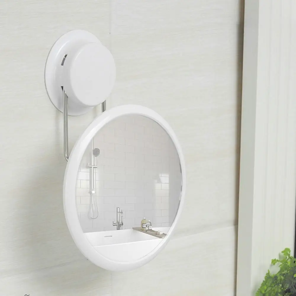 

360 Degree Rotation Suction Cup Makeup Mirror Waterproof Removable Hanging Round Mirror Easy To Install Reusable