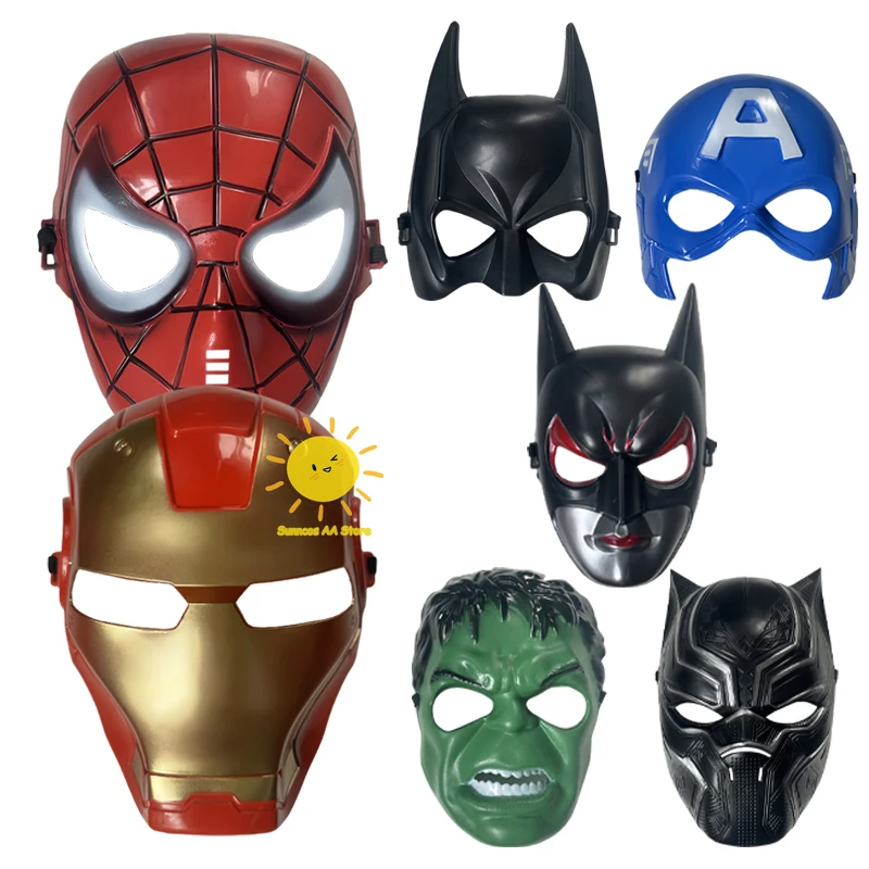 Máscara de Superhéroes para niños, accesorios de Cosplay de Hulk, Spider Man, máscara divertida de Halloween, Carnaval, fiesta de cumpleaños