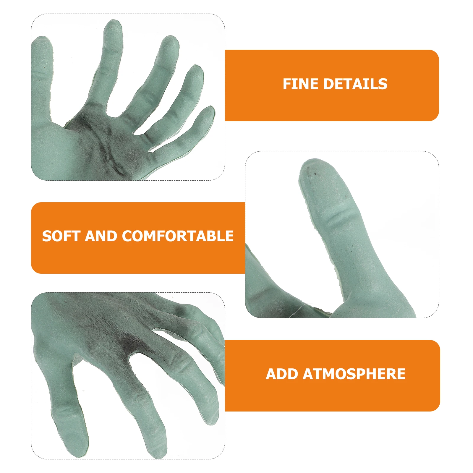 

1Pair Halloween Garden Insert Prop Vivid Shape Durable Material Courtyard Doorway Decoration Halloween Ghost Hands Decor