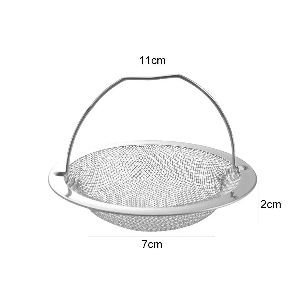 Afvoerputje Duurzaam Gootsteenzeefje Mesh Handige ronde afvoerstopper Filter Zilver met handvat Haarvanger Badkuip