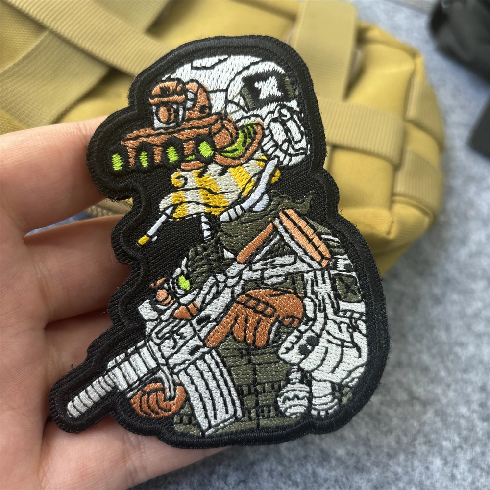 

Tactical Ducks Performing Tasks Embroidered Patches Hook&Loop Emblem Military Airsoft Army Morale Badge Armband Clothes Stickers