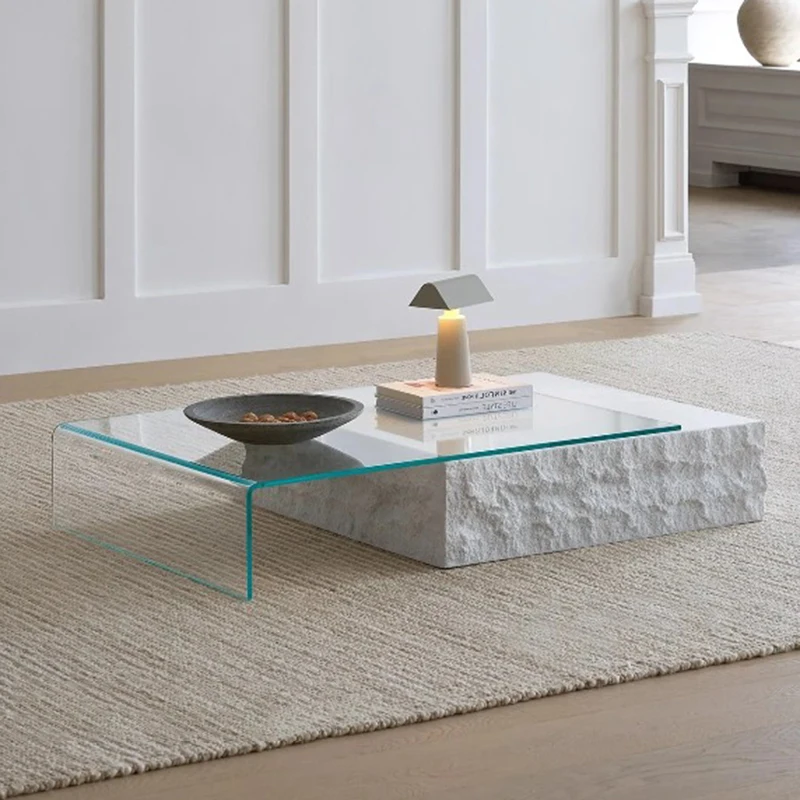 طاولة قهوة خشبية فاخرة مستطيلة محايدة وحديثة وأنيقة خدمة طاولة قهوة كبيرة تصميم عصري Mesas Bajas ديكور منزلي