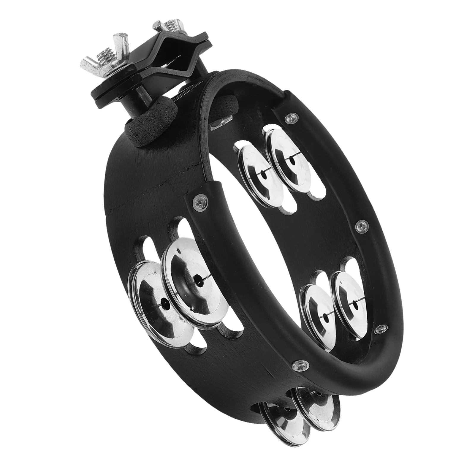 

Percussion Tambourine Drum Jazz Mount for Kit Handheld Bell Black Cymbals Hi Hat Baby